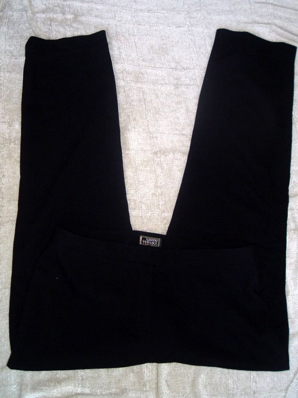 Gianni Versace black wool dress pants classic high waist i46 12